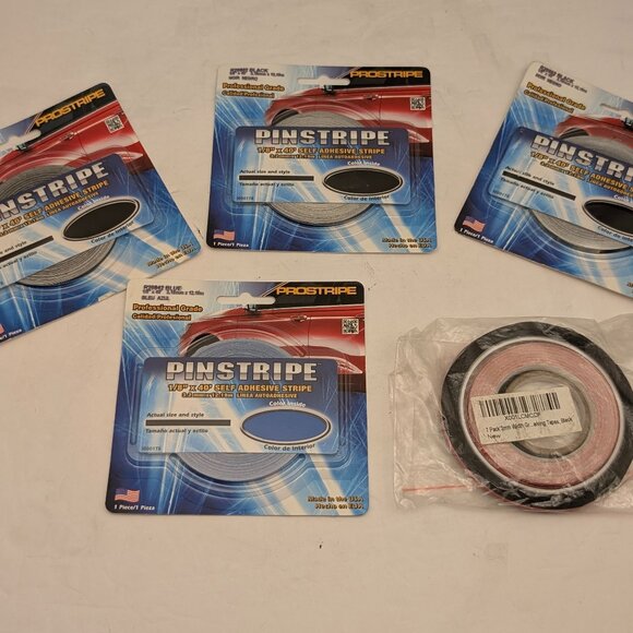 PROSTRIPE Pro Grade Pinstripe | 1/8" x 40' Self Adhesive | 3 Black & 1 Blue NEW - Picture 1 of 4